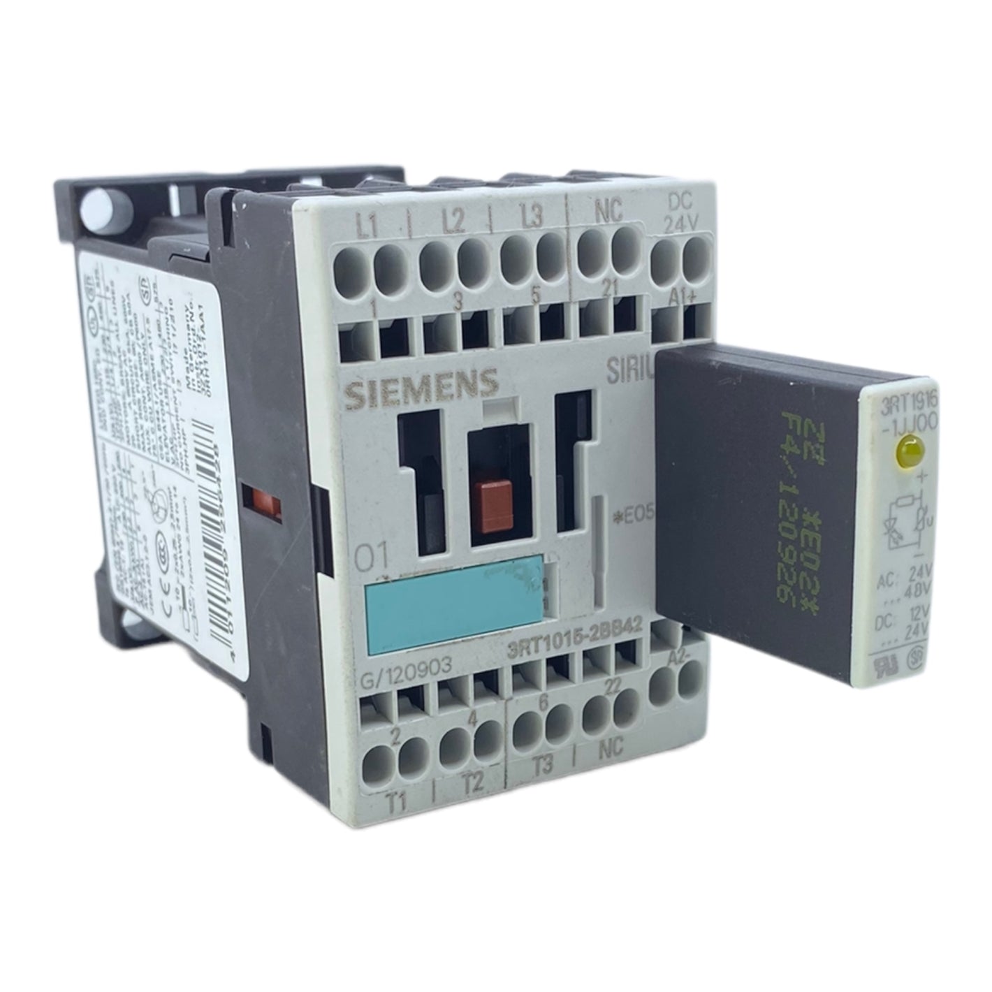 Siemens 3RT1015-2BB42 power contactor 3-pole 24V DC 7A 3kW 400V AC 