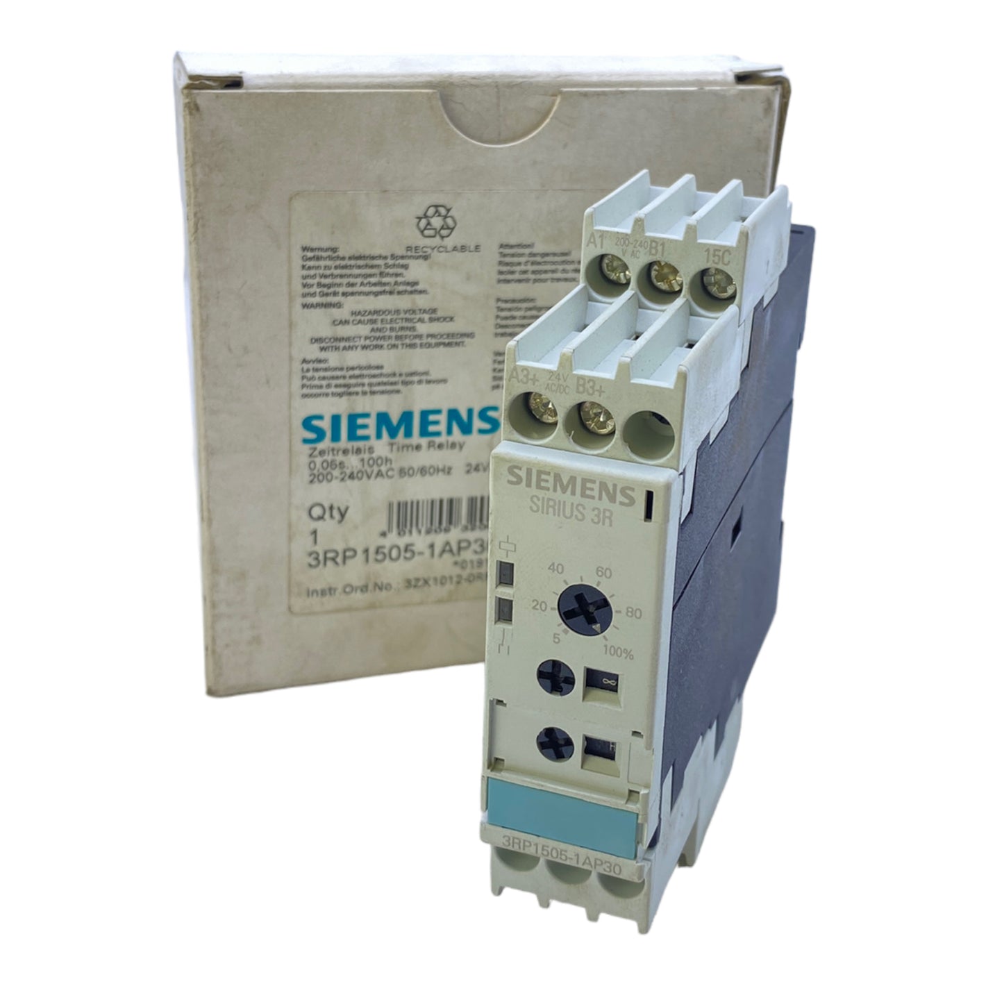 Siemens 3RP1505-1AP30 time relay AC 200-240V 50/60Hz 