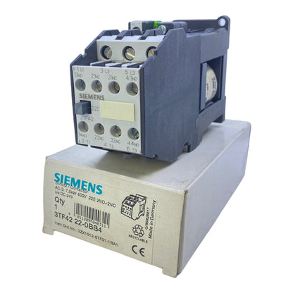 Siemens 3TF4222-0BB4 contactor 24V DC 7.5kW 400V 22E 2NO+2NC 