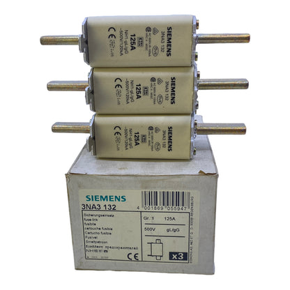 Siemens 3NA3132 NH fuse 500V AC 125A PU:3PCS 