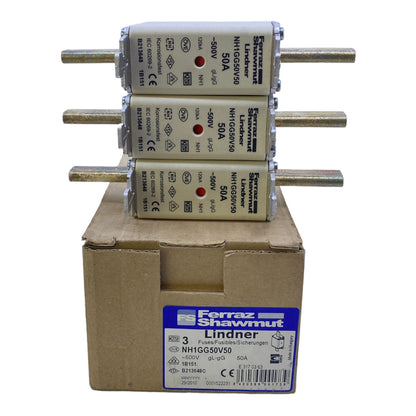 Feraz Shawmut NH1GG50V50 NH fuse links 50A 500V 120kA PU: 3PCS 