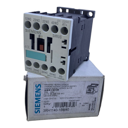 Siemens 3RH1140-1BM40 contactor relay 220V 6A 230V AC 40E 4NO 