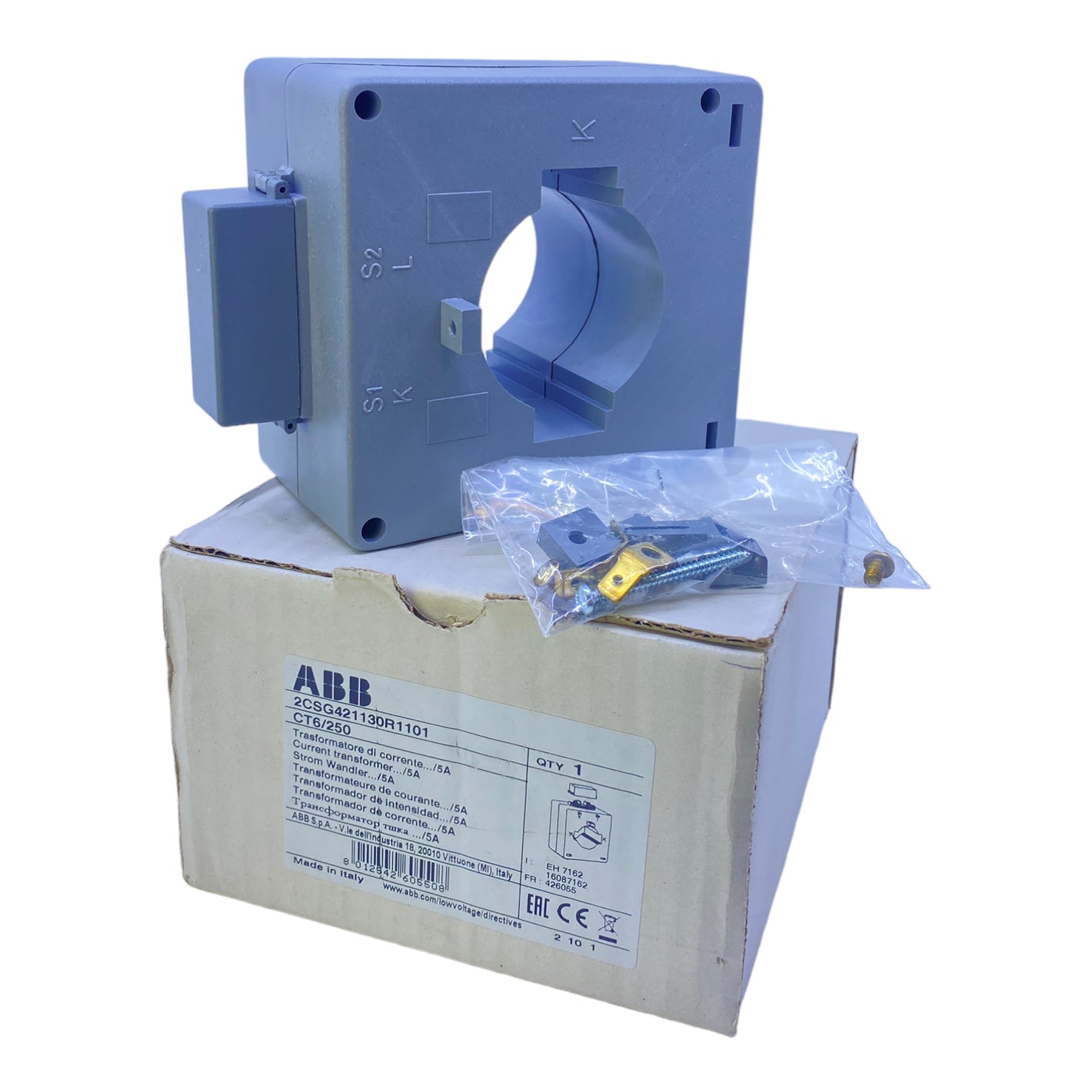 ABB CT6/250 current transformer 2CSG421130R1101 5A 50-60Hz 