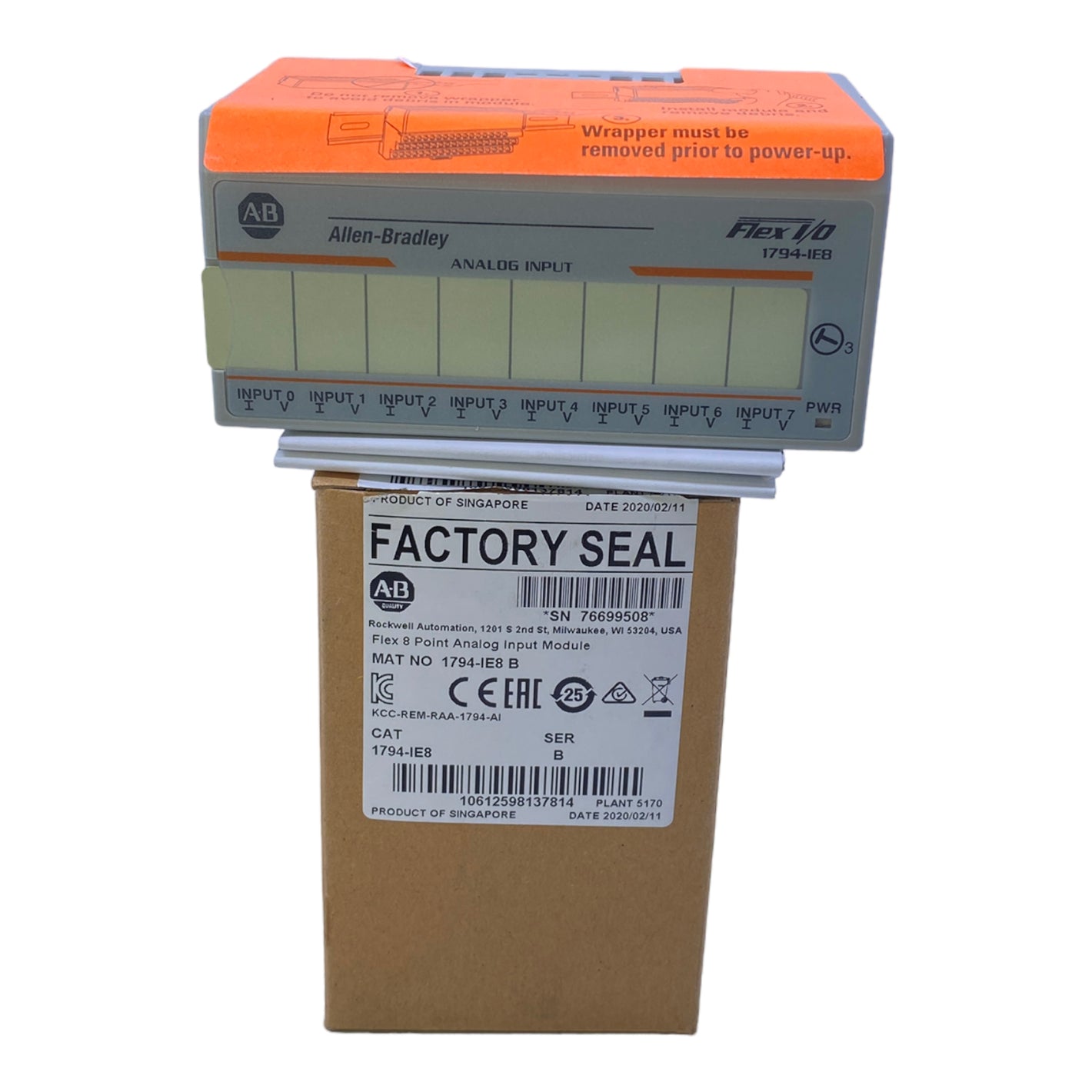 Allen-Bradley 1794-IE8B input module 5V DC 15mA 24V DC 60mA 