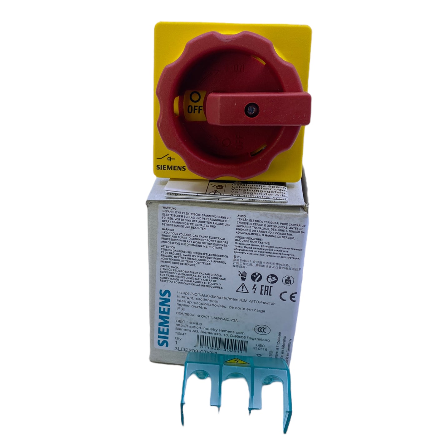 Siemens 3LD2203-0TK53 load disconnector 690V AC 32A 3-pole 