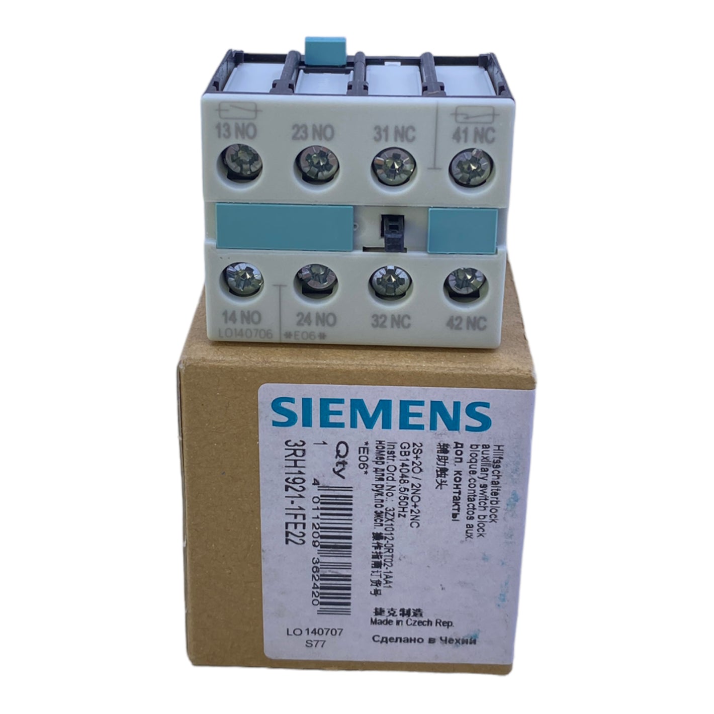 Siemens 3RH1921-1FE22 auxiliary switch electronics-compatible IP20 6kV 5/50Hz 