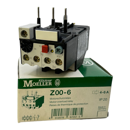 Klöckner Moeller Z00-6 motor protection relay 220/240V AC 4-6A |P 20 1NO + 1NC 