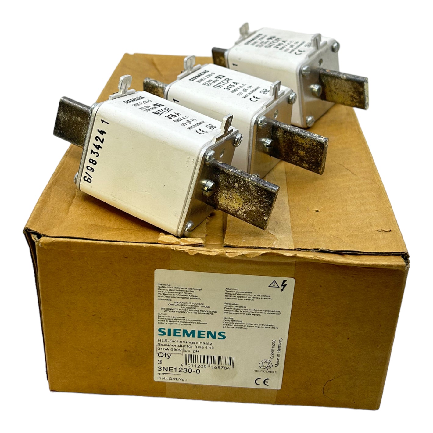 Siemens 3NE1230-0 fuse insert SITOR 315A VE:3pcs. fuse insert 