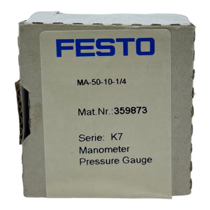 Festo MA-50-10-1/4 pressure gauge 359873 0 to 10 bar 