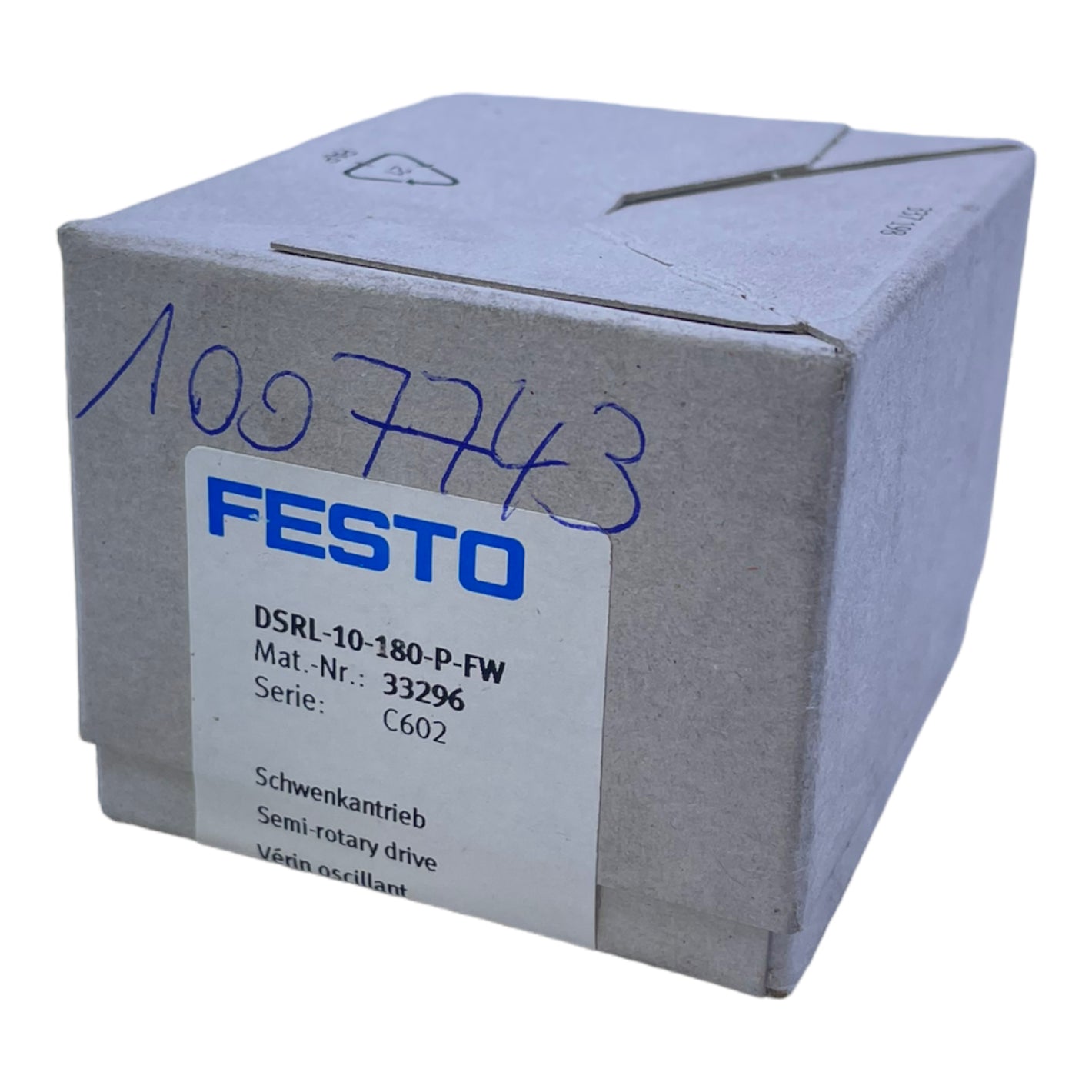 Festo DSRL-10-180-P-FW rotary actuator with through hole 33296 double-acting 