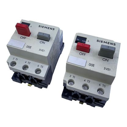 Siemens 3VE1000-2D motor protection switch 0.25-0.4A AC3 380...660V 4.8A VE:2 