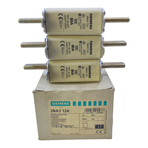 Siemens 3NA3124 NH fuse 500V AC 80A PU: 3 pieces 