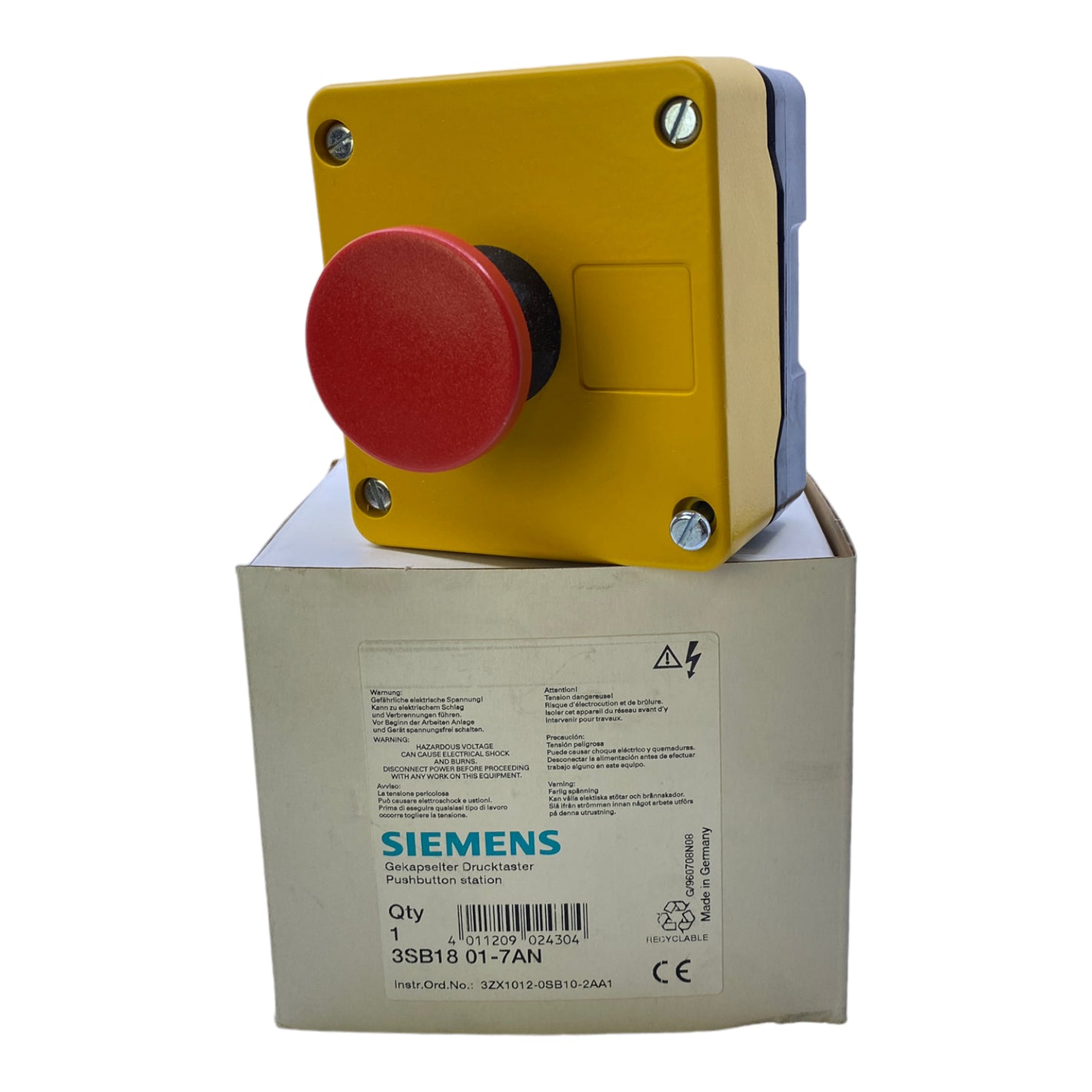 Siemens 3SB1801-7AN push button 10A 500V 