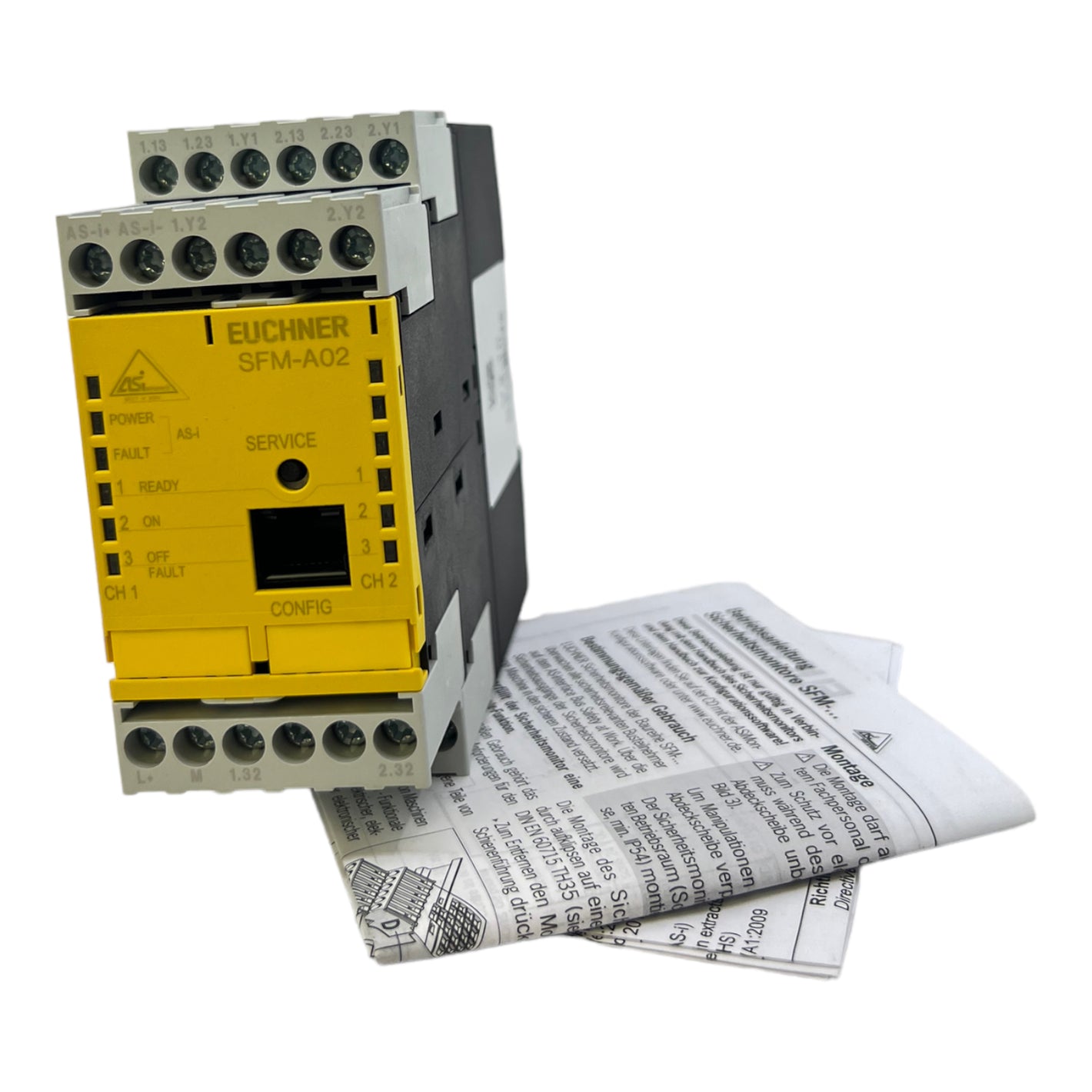 Euchner SFM-A02 safety monitor 24V DC 1A IP20 230V AC 3A -20..+60°C 