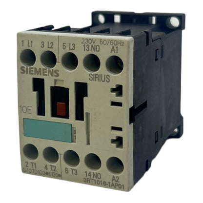 Siemens 3RT1016-1AP01 power contactor 9A 4kW 400V 1S 230V AC 50/60Hz 3-pole 