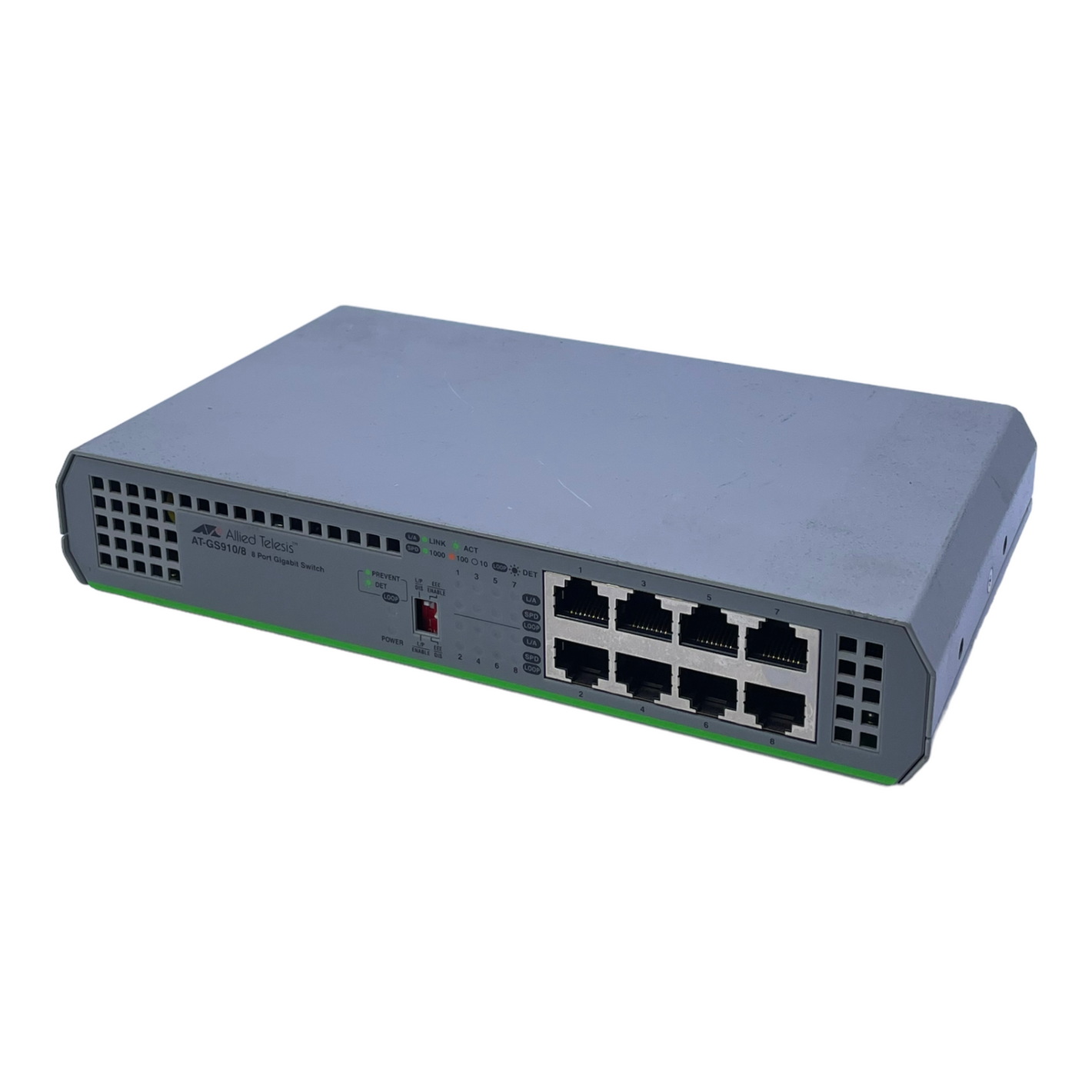 Allied Telesis AT-GS910/8 Ethernet Switch 100-240V AC 50/60Hz 0.20A 
