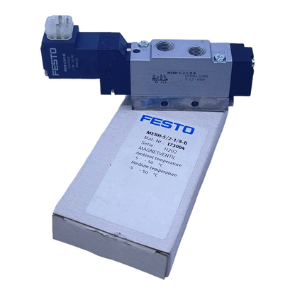 Festo MEBH-5/2-1/8-B Magnetventil 173004 2,5 bis 8bar 24V DC: 1,5 W