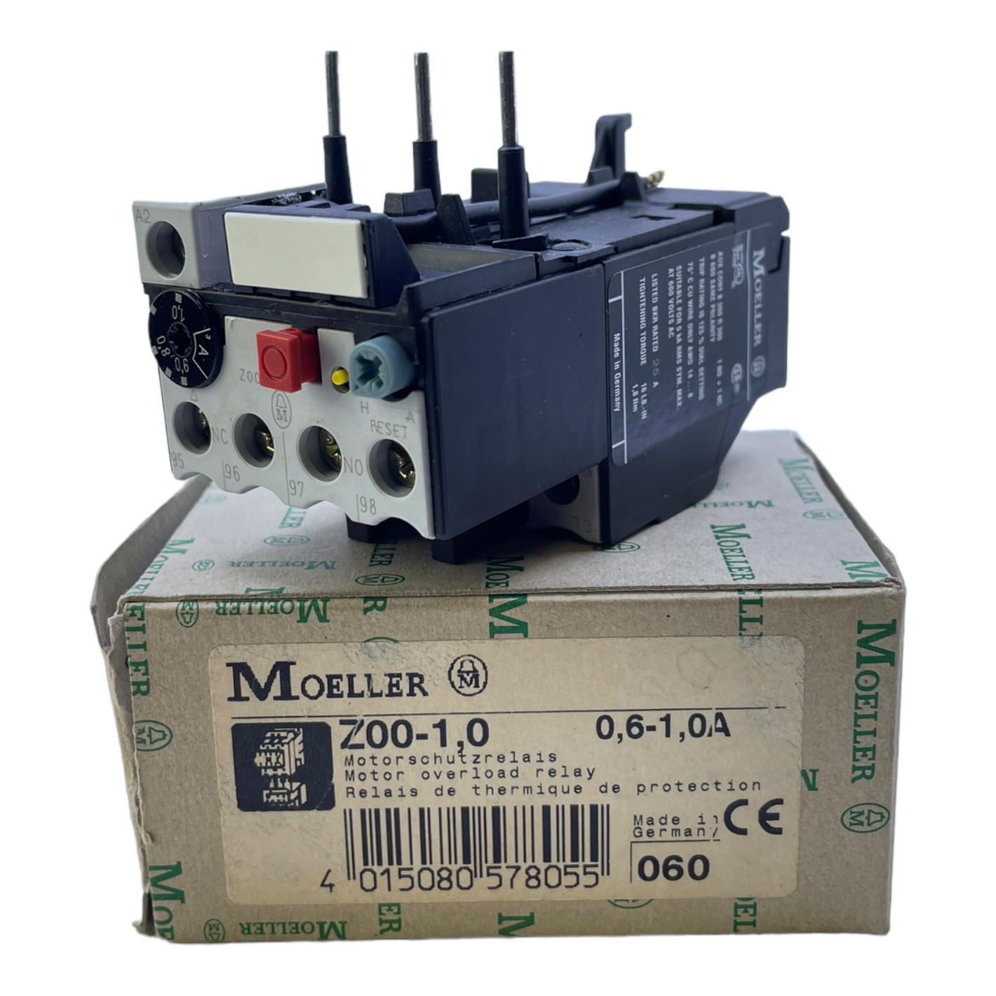 Moeller Z00-1.0 motor protection relay 0.6-1.0A for industrial use Z00-1.0