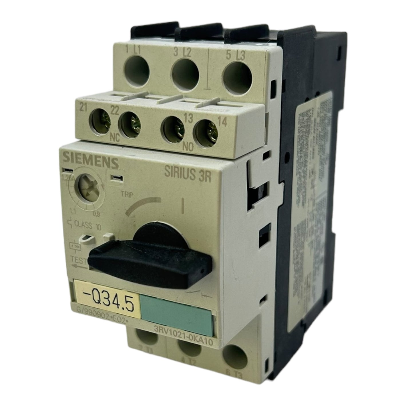 Siemens 3RV1021-0KA10 circuit breaker for industrial use 50/60Hz