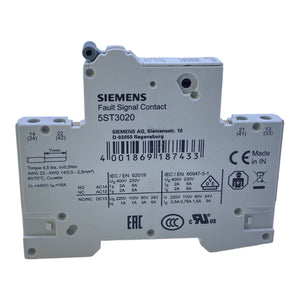 Siemens 5ST3020 fault signal switch 1NC+1NO auxiliary switch