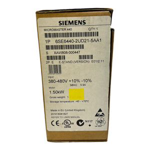 Siemens 6ES6440-2UD21-5AA1 frequency converter 1.5kW 3-phase 400V AC 