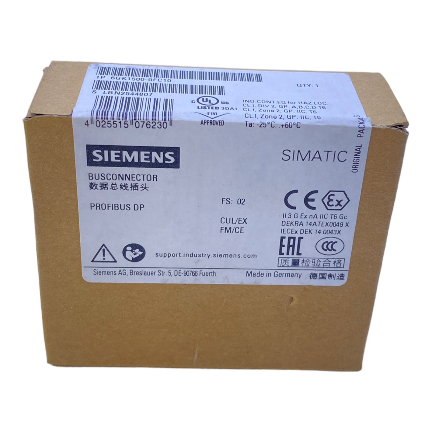 Siemens 6GK1500-0FC10 bus connector 