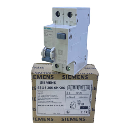 Siemens 5SU1356-6KK06 switch 30mA 230V 50Hz 1P+N 2-pole 