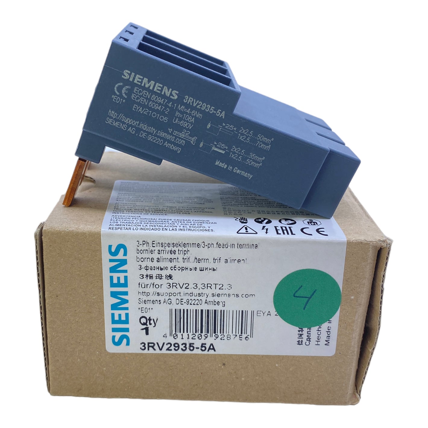 Siemens 3RV2935-5A feed terminal 3-phase 