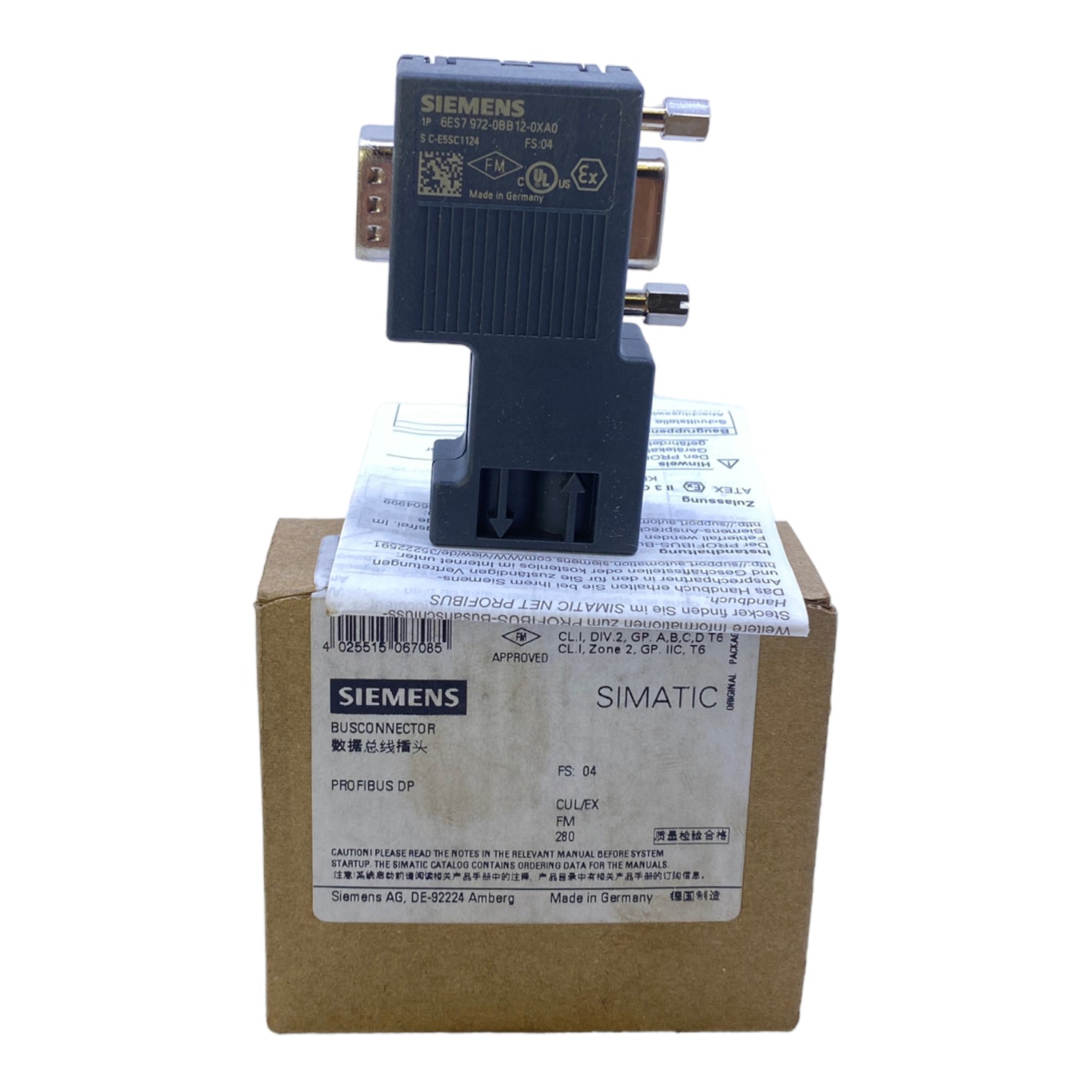 Siemens 6ES7972-0BB12-0XA0 PLC connector 9-pin IP20 