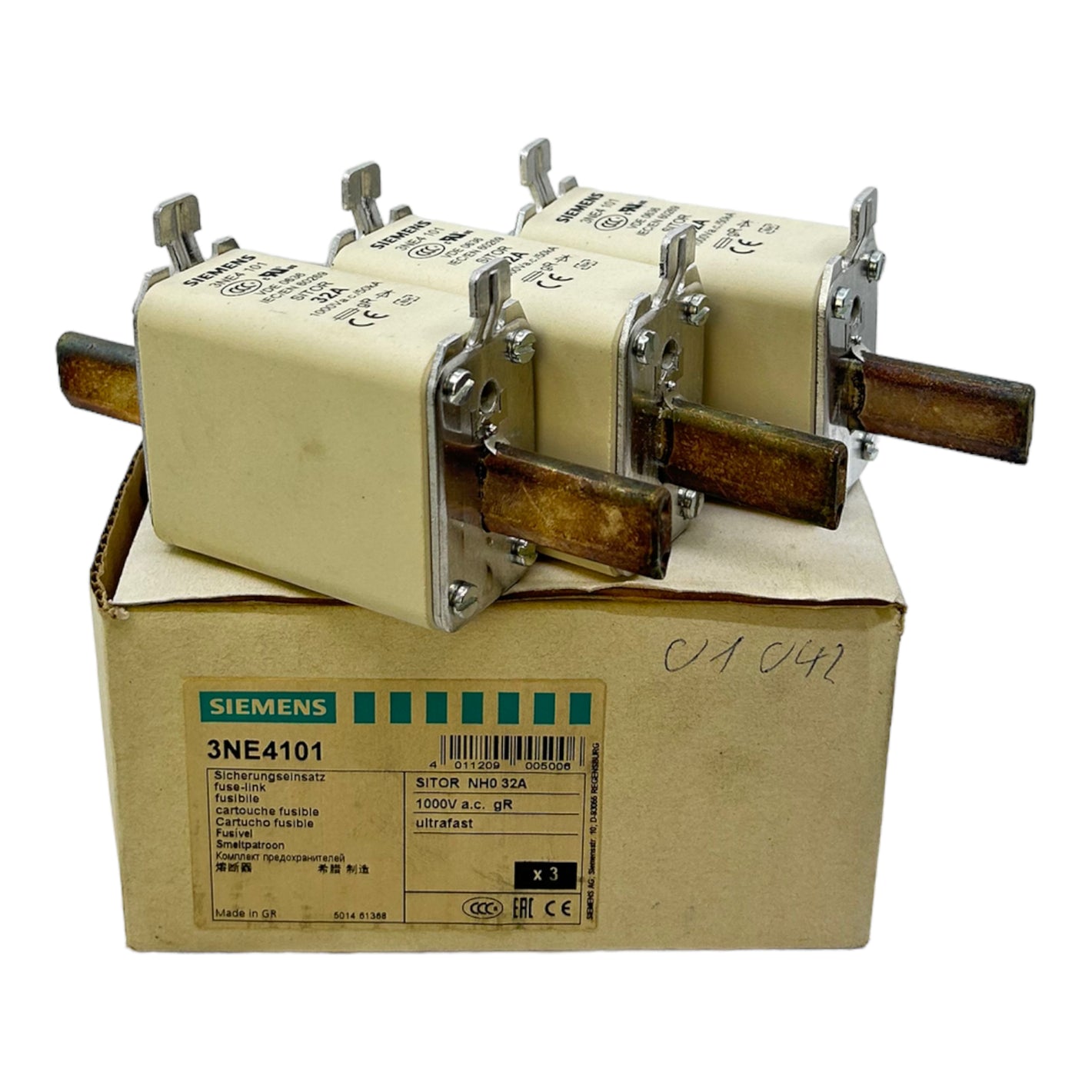 Siemens 3NE4101 fuse insert SITOR 32А VE:3pcs. fuse insert 