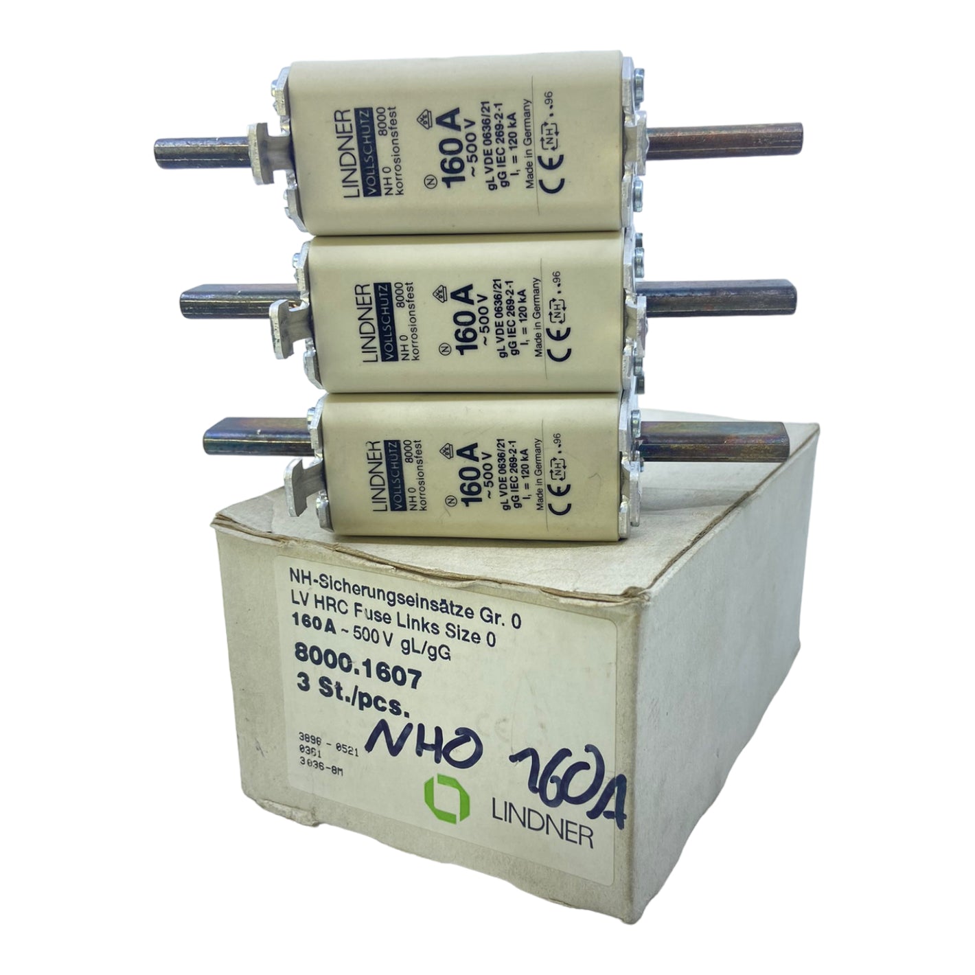 LINDNER 80000.1607 NH0 fuse link 160A 500V gL/gG PU: 3 