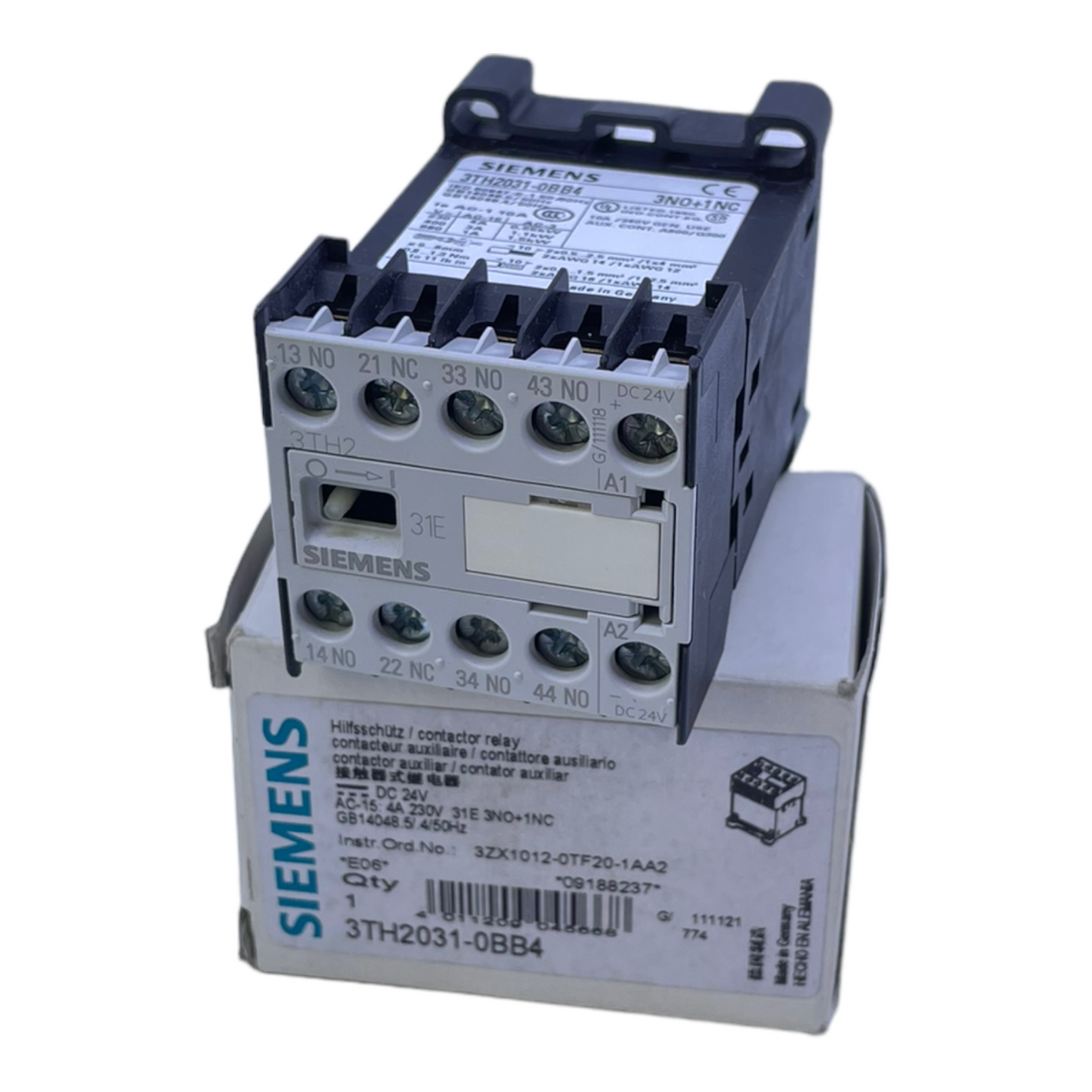 Siemens 3TH2031-0BB4 Hilfsschütz 50/60Hz 24V DC 4A