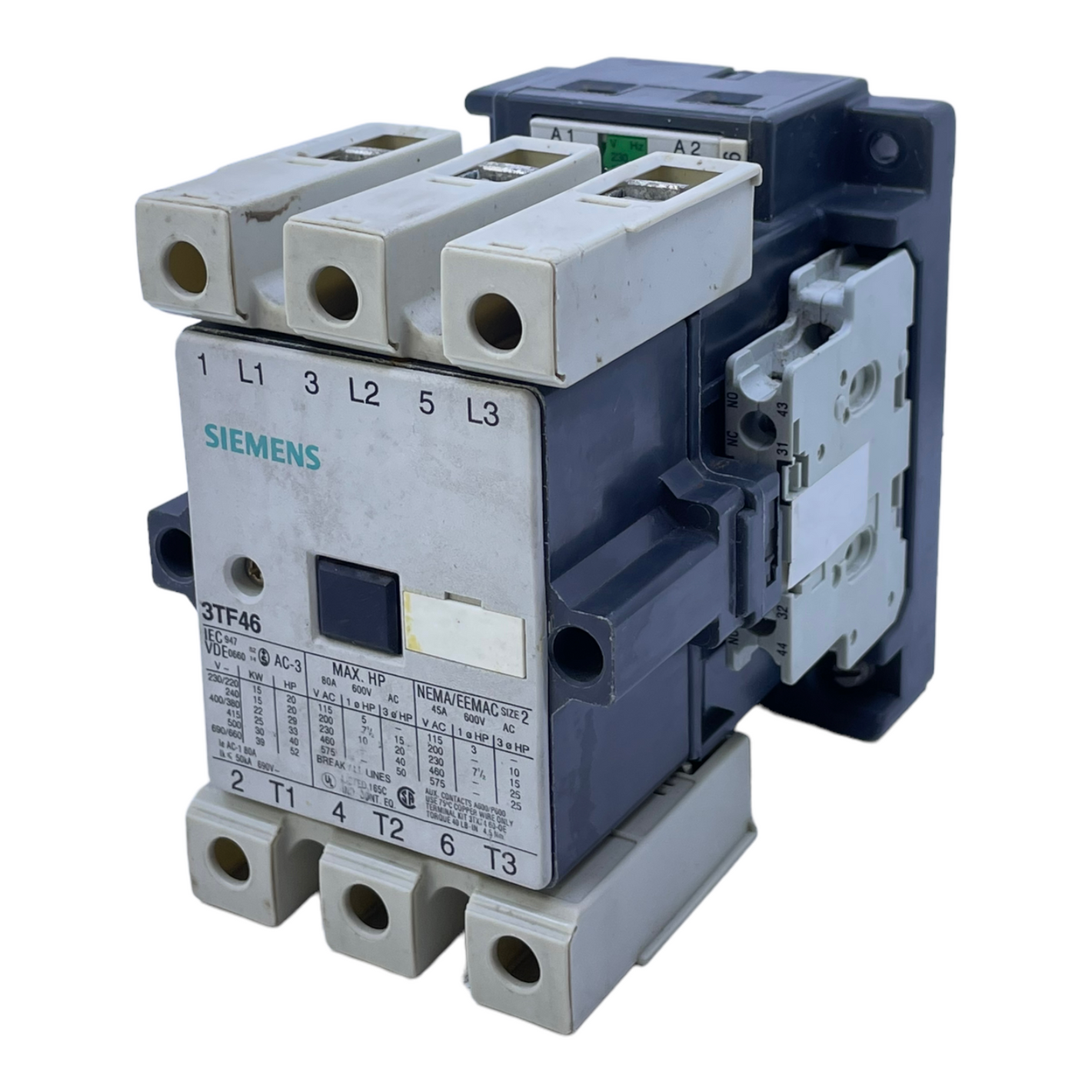 Siemens 3TF46 motor protection switch 230/220V 50Hz