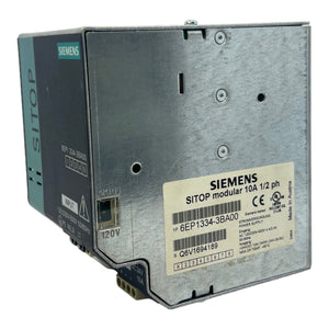 Siemens 6EP1334-3BA00 power supply Inp:120/230-500VAC 4.4/2.4A Out:24VDC 10A 60°C 