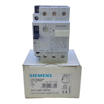 Siemens 3VU1300-1MF00 circuit breaker 0.6-1A 1NO+1NC 