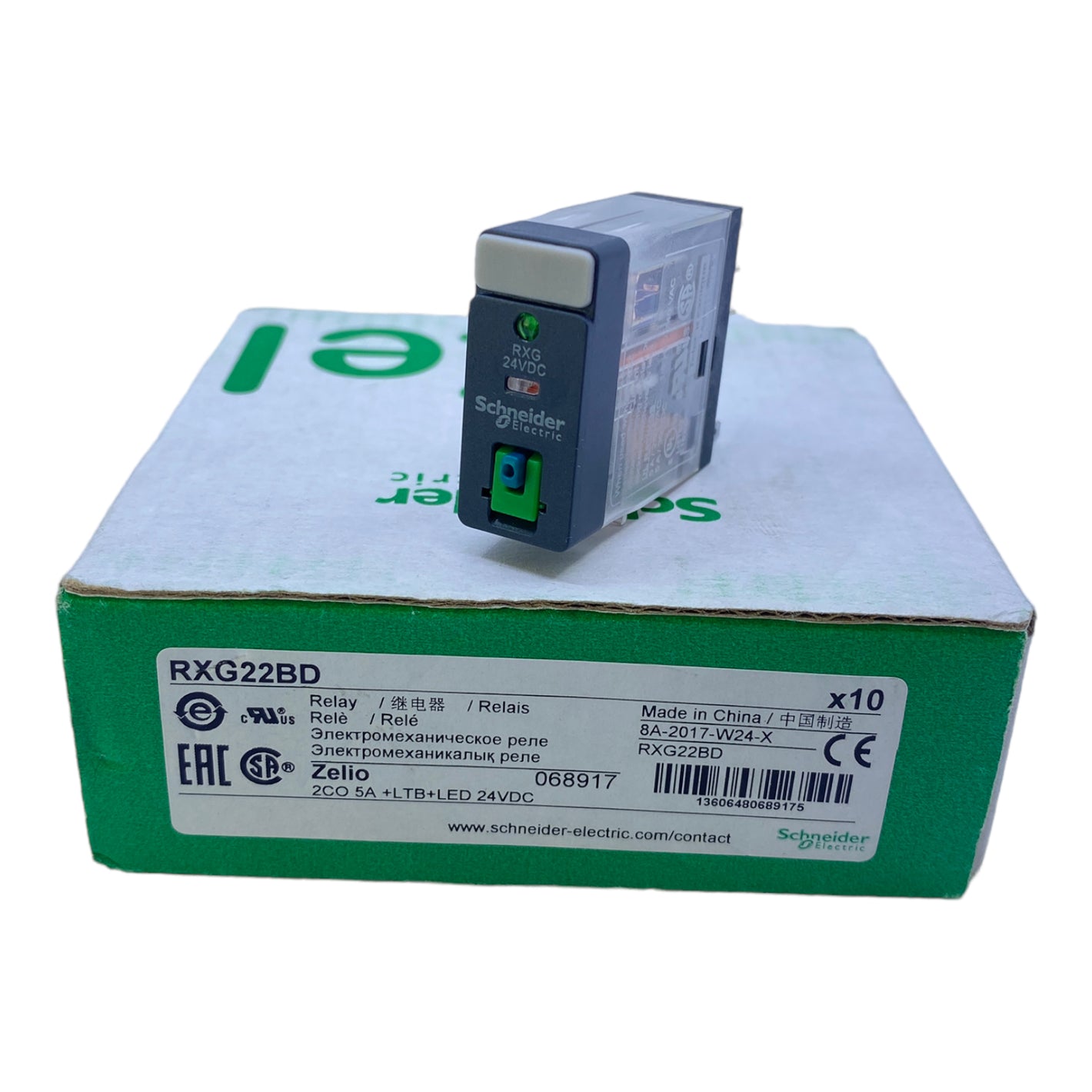 Schneider RXG22BD plug-in relay 24V DC 5A 30V DC 250V AC PU: 10PCS 