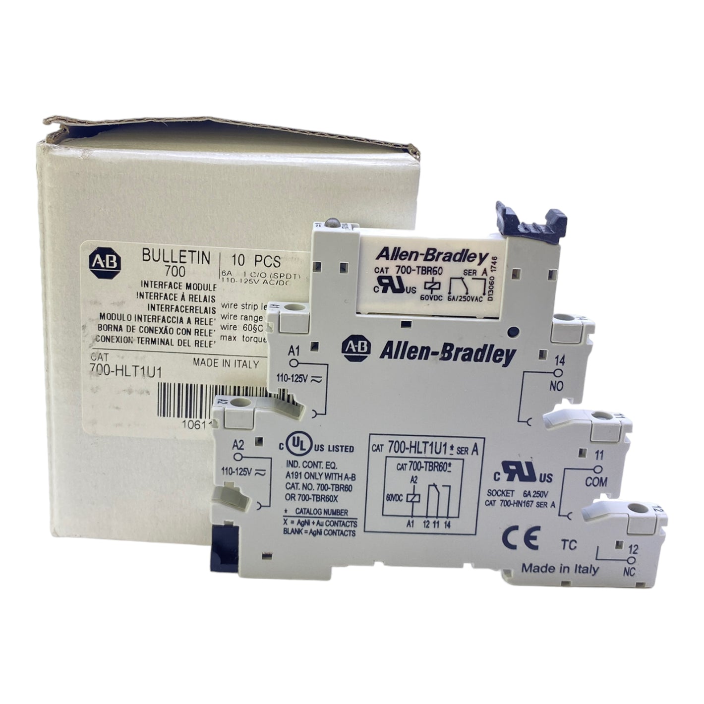 Allen-Bradley 700-HLT1U1 Terminal block relay 110-125V AC/DC 6A VE:9STK 