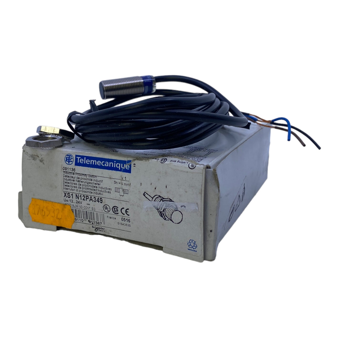 Telemecanique XS1N12PA349 proximity switch sensor, IP68, 12...24V DC, -25…50 °C 