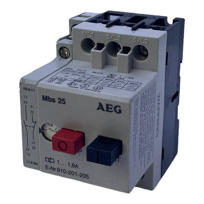 AEG MBS25 910-201-205 Motor protection switch +HS 9.11 600V AC 1...1.6A AEG switch 