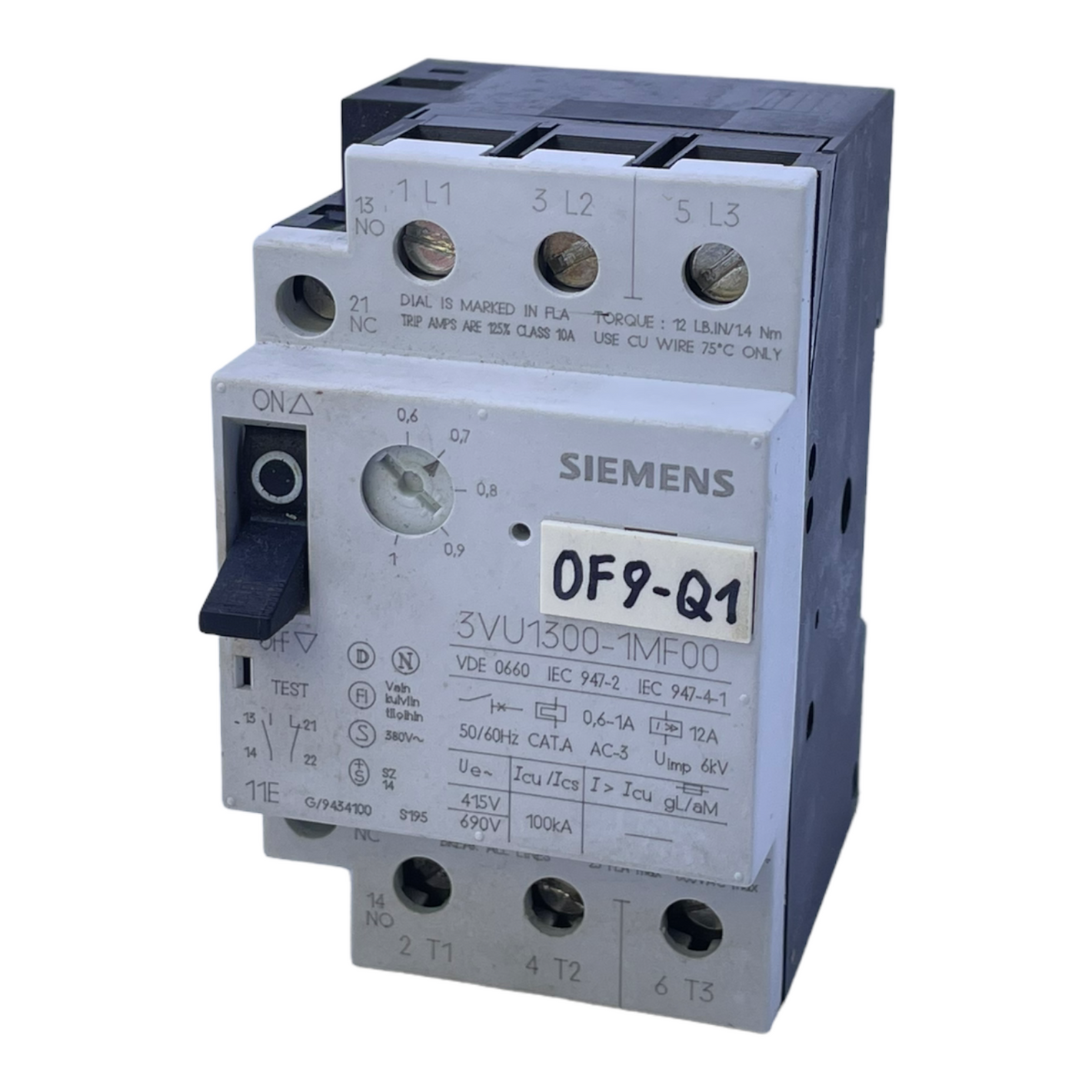 Siemens 3VU1300-1MF00 power contactor 50/60Hz 12A contactor 