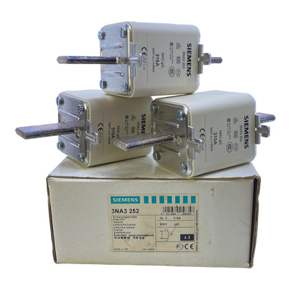 Siemens 3NA3252 NH fuse 500V AC 315A PU: 3 pieces 