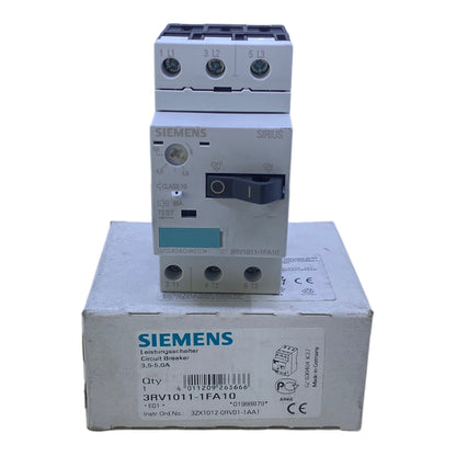 Siemens 3RV1011-1FA10 circuit breaker 3.5-5.0A 50/60 Hz 