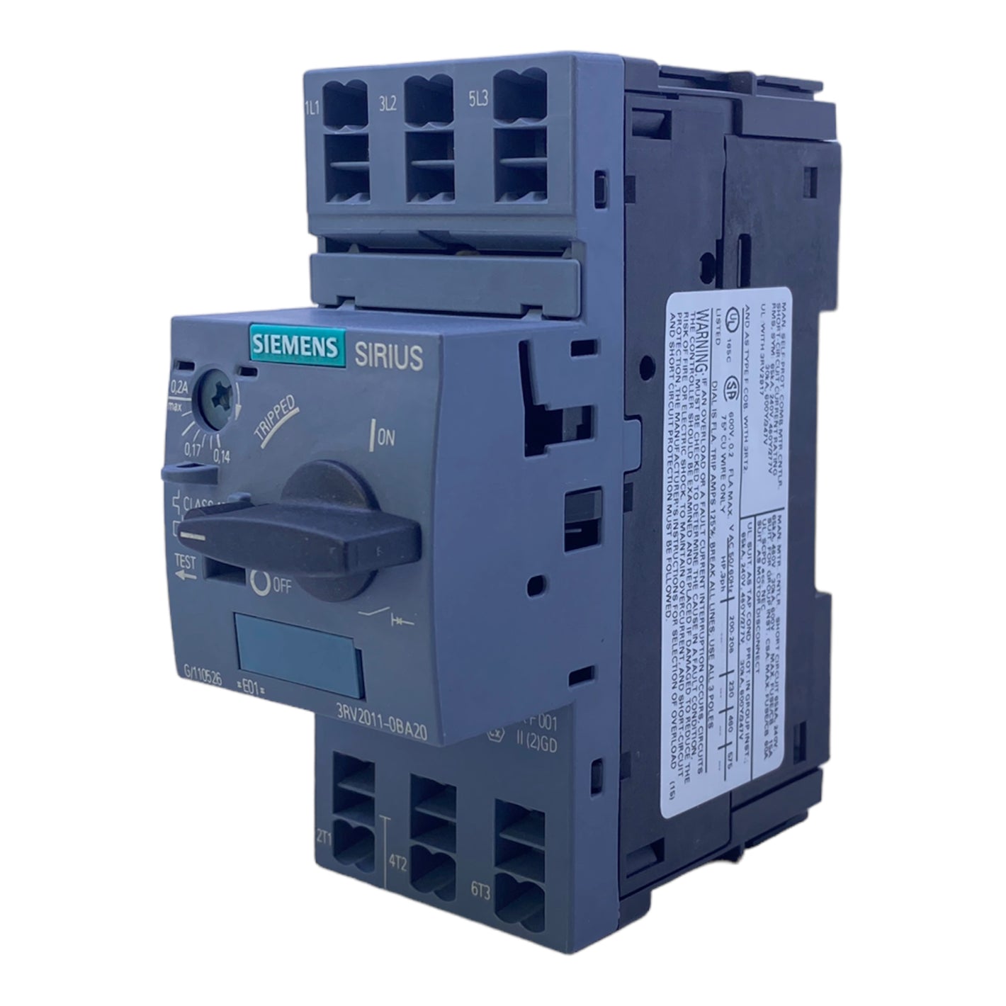 Siemens 3RV2011-0BA20 circuit breaker 20 ... 690 V IP20 50…60Hz 690 V 