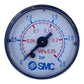SMC 0 to 2.5 bar F+R100 pressure gauge blue 
