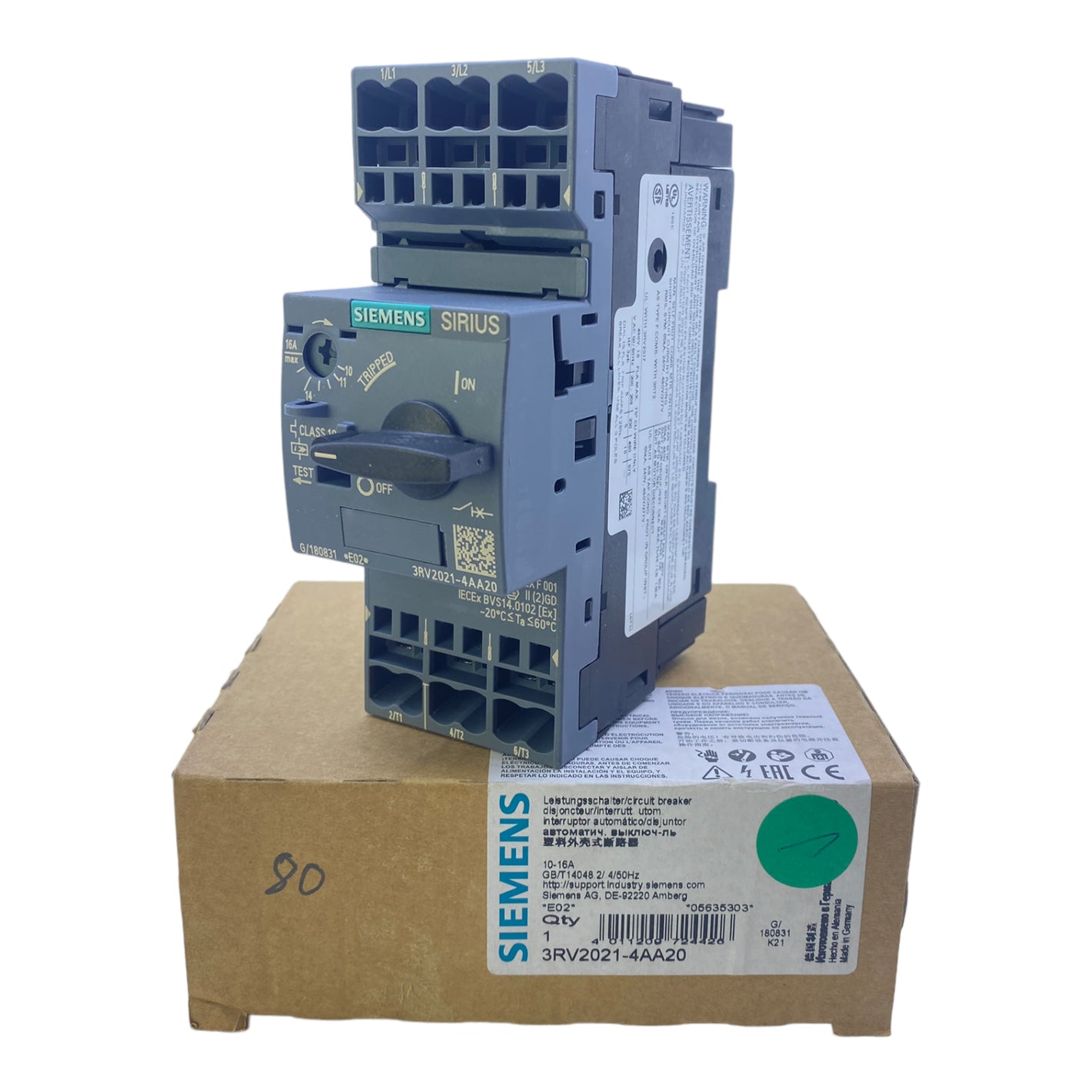 Siemens 3RV2021-4AA20 circuit breaker 10...16 A 