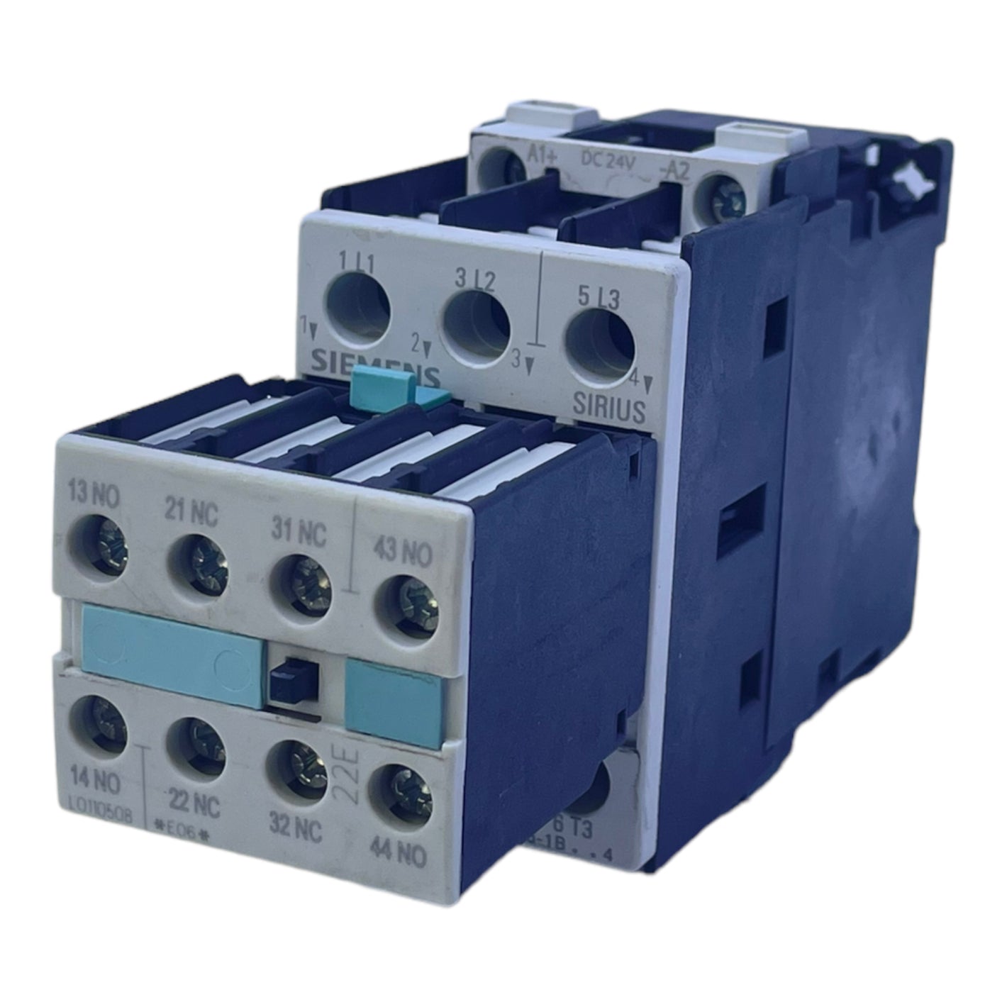 Siemens 3RT1024-1B..0 power contactor, 3-pole, 24 V DC 2 A, 5.5 kW, 400 V ac 