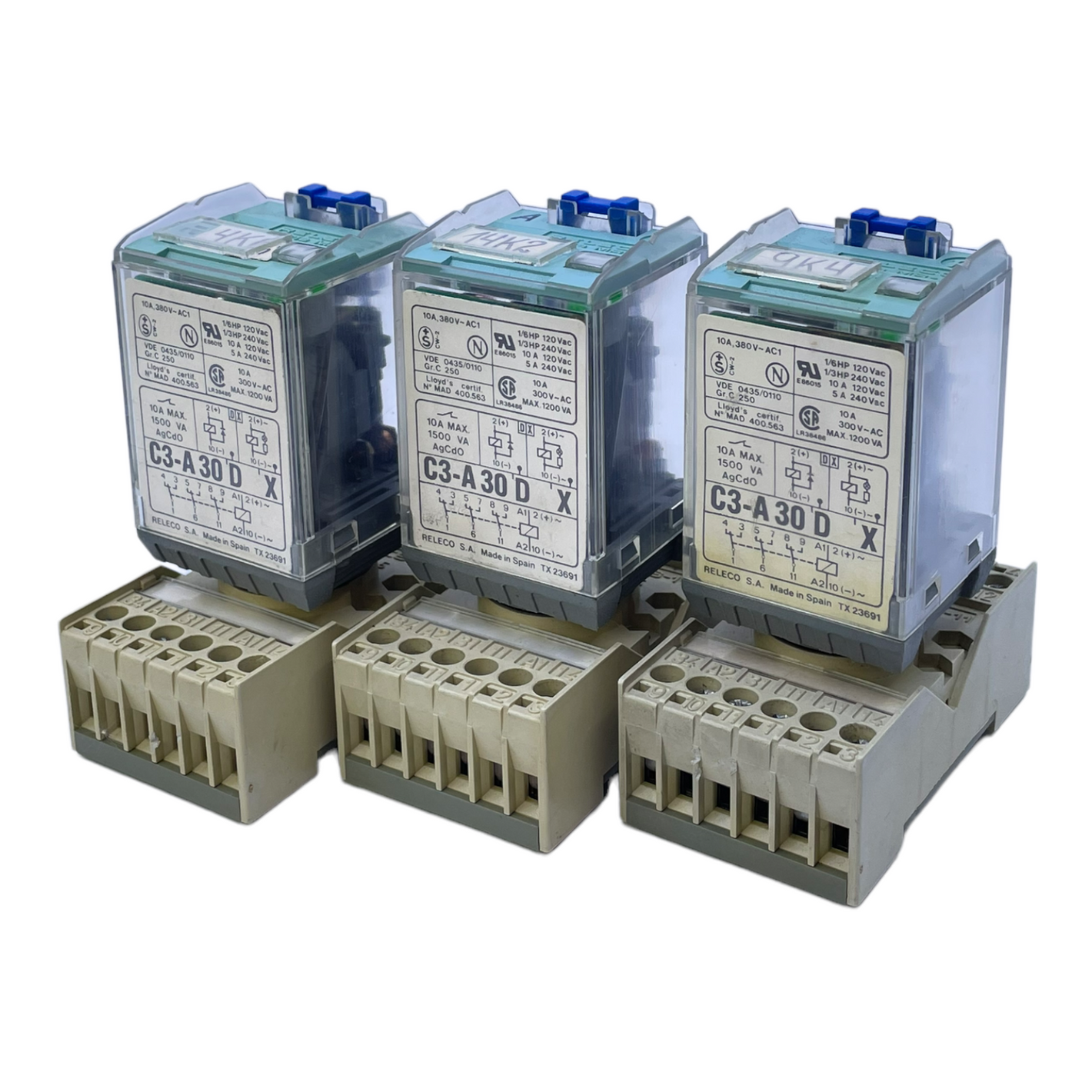 RELECO C3-A30DX + CS-11 plug-in relay 24V DC 10A 3pcs 