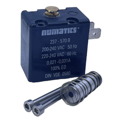 Numatics 237-570B Solenoid Coil 200-240V AC 50Hz 0.021-0.031A 220-240V AC 60Hz