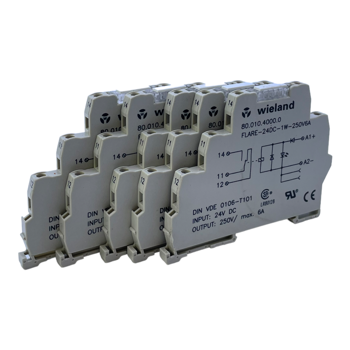 Wielang 80.010.4000.0 Relay modules for industrial use 24V DC Pack of 5