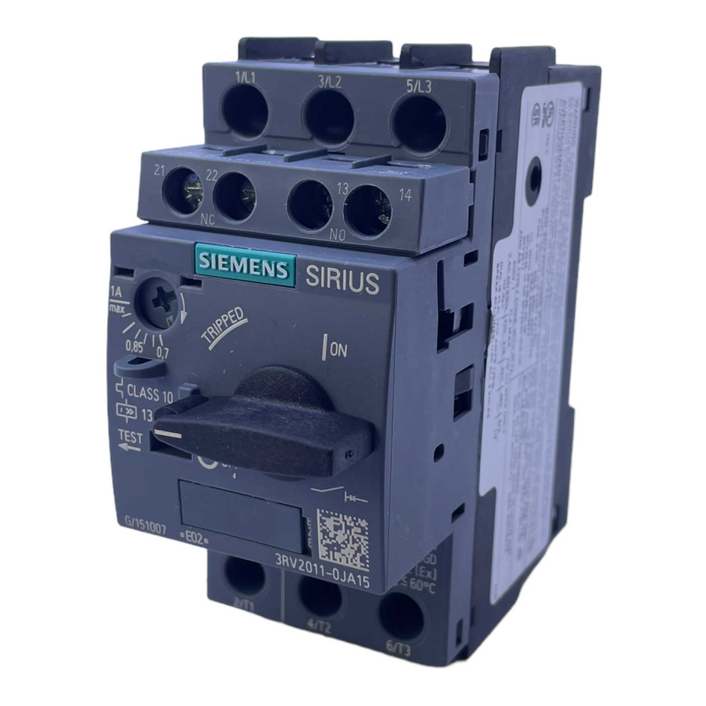 Siemens 3RV2011-0JA15 circuit breaker for industrial use 1A Siemens
